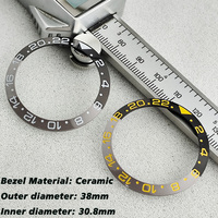 High quality ceramic bezel 38mm bezel black gray GMTbezel suitable for NH34NH35NH36 watch case assembly new 38mm * 308mm watch b