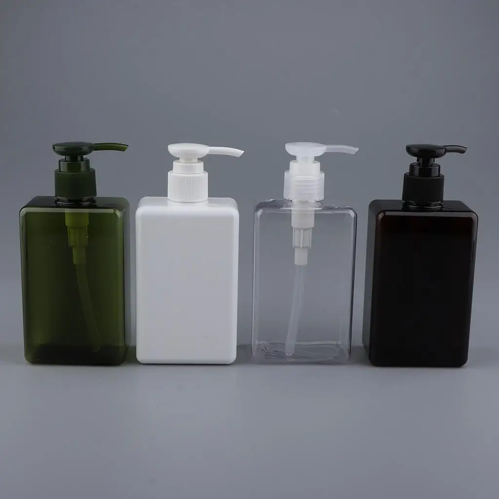 Plastic Pump Bottle 280ml Empty Refillable Shampoo Container for Kitchen Bath Hotel Cleaning and Skincare