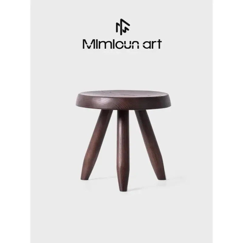 

Nordic Living Room Furniture Solid Wood Round Stool Porch Shoe Changing Stool Office Footrest Mobile Seat Simple Modern Chair