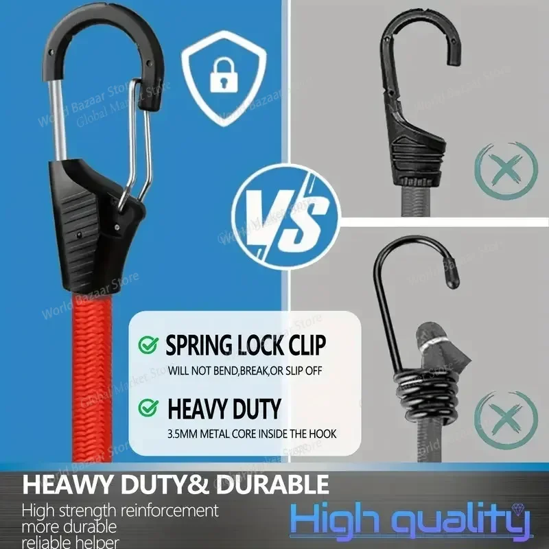 

38pc high-elastic and sturdy circular baffle buckle rubber elastic rope, motorcycle and bicycle binding strap elastic rope set