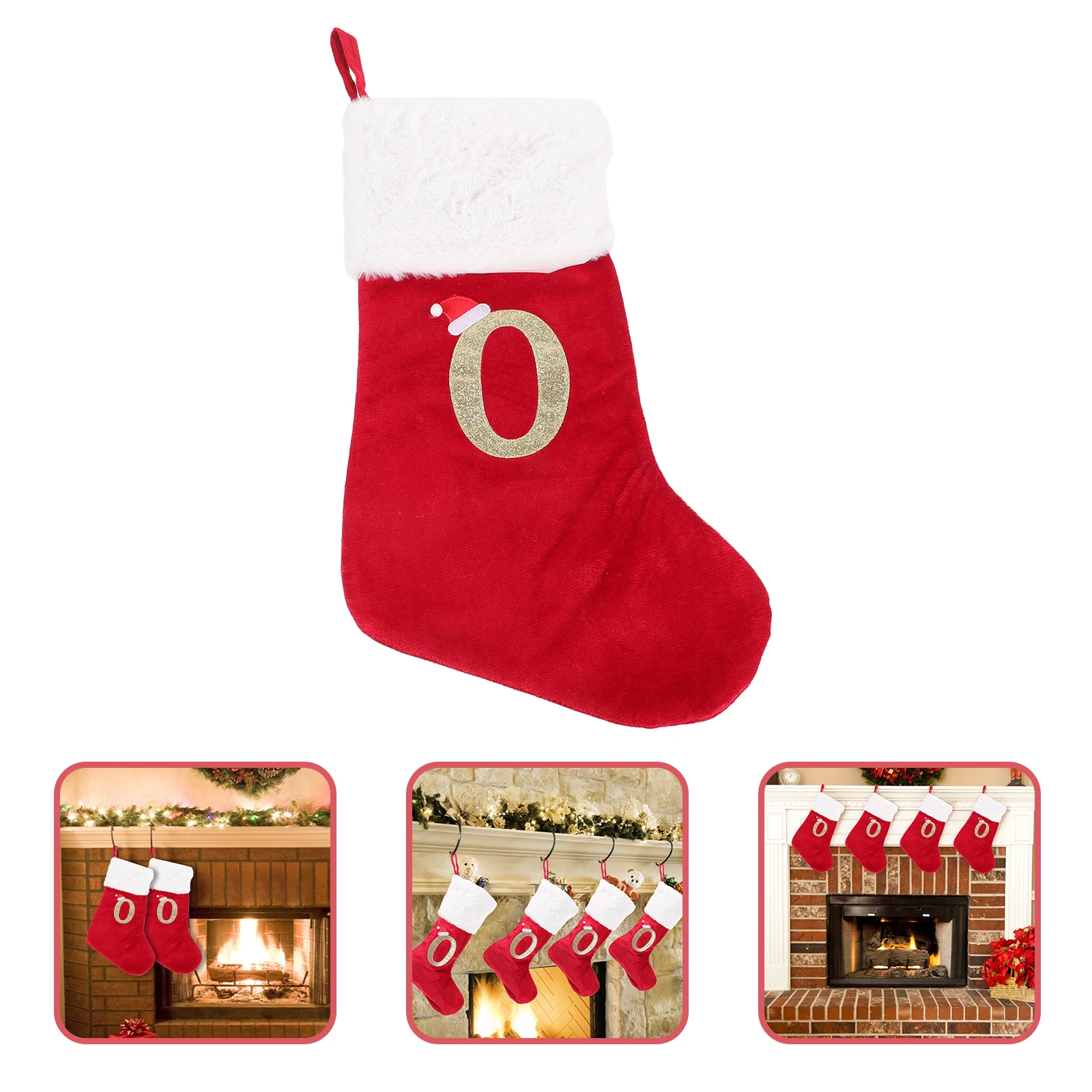 

Christmas Stocking Red Embroidered Letter Large Size Soft Comfortable Holiday Hanging Decor Fireplace Mantel Wall Door Xmas Tree