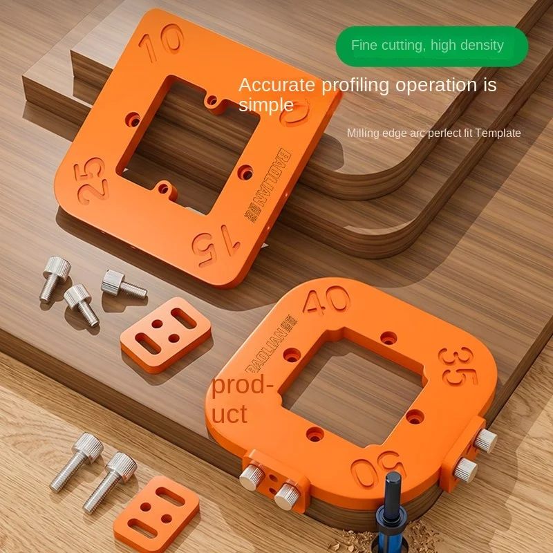 Woodworking Router Corner Radius Templates Jig R10 to R50 Routing Curved Corners Milling Circular Radian Hardness ABS Tool
