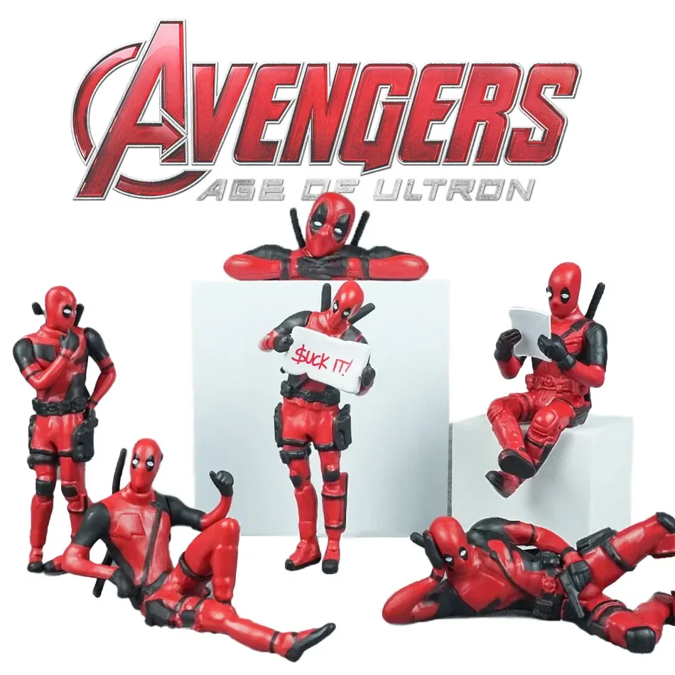 Hot Anime Deadpool 3 Action Figure Sitting lying Posture Model Anime X-Men Mini Doll Decoration Collection Figurine Gifts