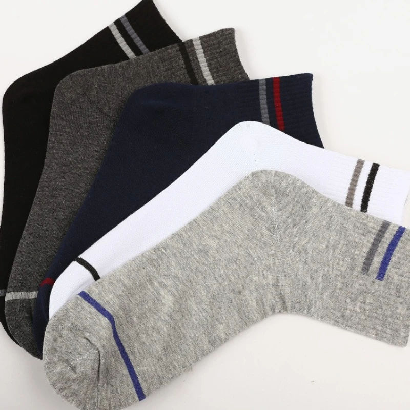 

1/5 pair of pure cotton men's spring autumn thick socks all cotton sweat absorbing breathable odor proof sports leisure socks