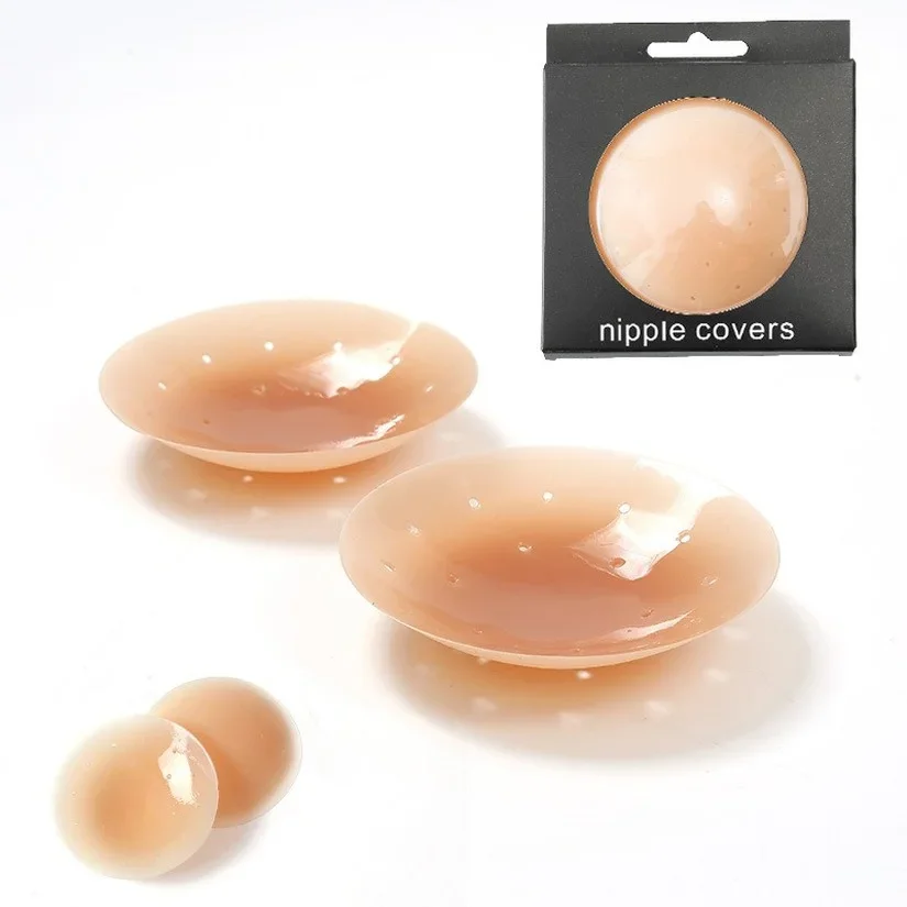 Nipple Shield Adhesive Women Silicone Chest Stickers Breast Nipple Cover Patch Pasties Reusable No Glue Invisible Sticky Bra