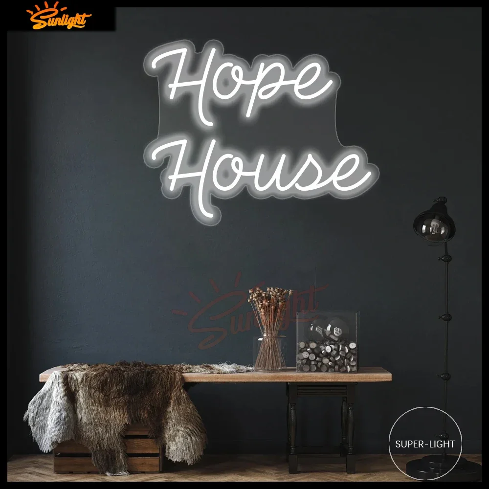 LED Neon Hope House Light Signs Art Decor Light Handmade Neon Sign Home Decorations, Room Neon Sign, Adult Party Decor