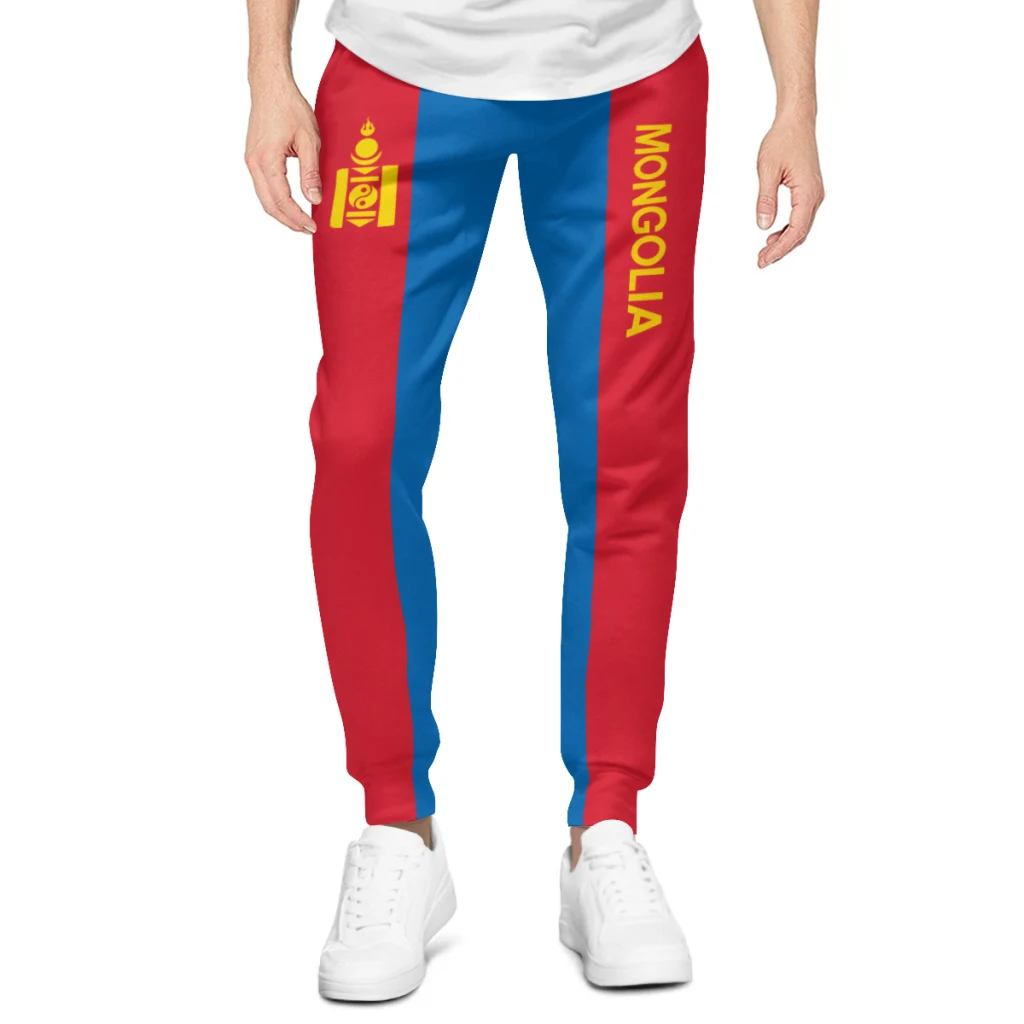 Mens Sweatpants Mongolia Flag Pants with Pockets Joggers Soccer Football Multifunction Sports Sweat With Drawstring