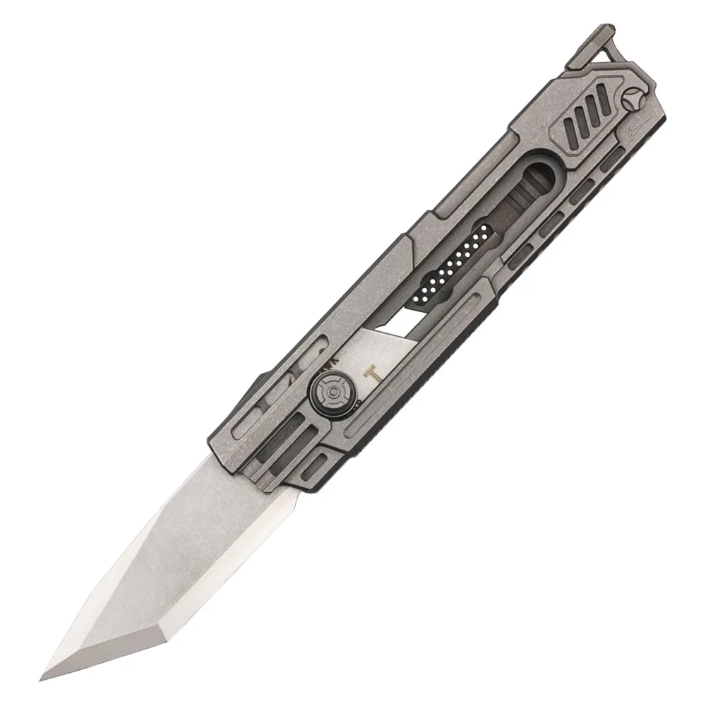 

NAITHAWK Multi-function Stationary Tanto Drop Point Blade Utility Cutter Knife TC21 Titanium Handle with Pocket Clip MT7