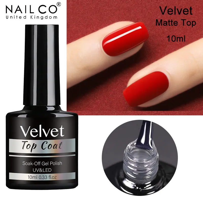 NAILCO Velvet Matte Top Coat smalto per unghie Gel UV 10ml vernice semipermanente Base Primer in gomma Gel per rinforzare le unghie