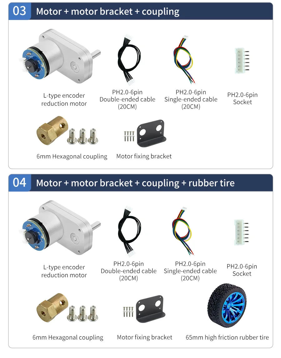 Yahboom DC-Untersetzungsmotor Hall-Encoder L-Typ mit Ganzmetallgetriebe Bessere magnetische Anti-Interferenz für Roboter-Auto-Chassis-Kit – Detail 26