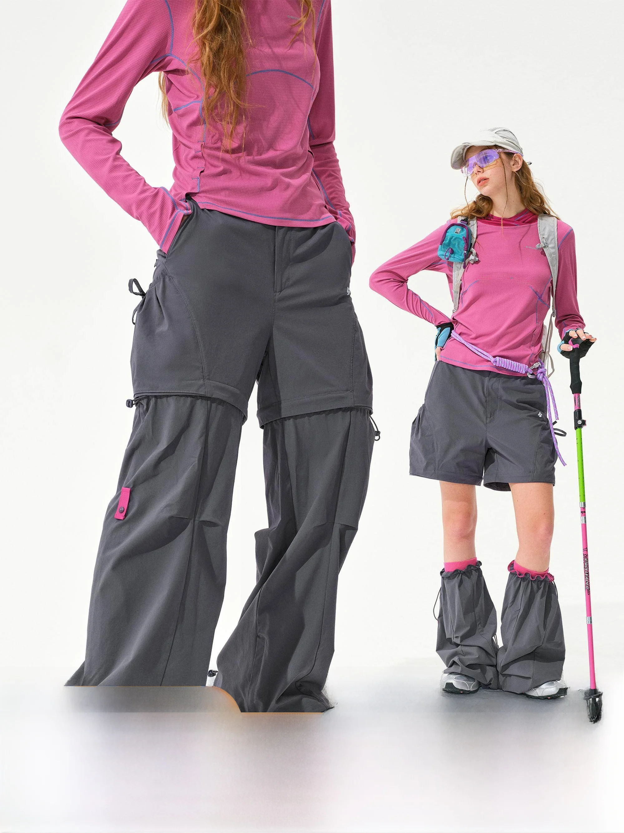 

Monterest Women's Outdoor Loose Straight Leg Pants Removable orts Moisture ng Nylon Workwear Trousers Autumn Season