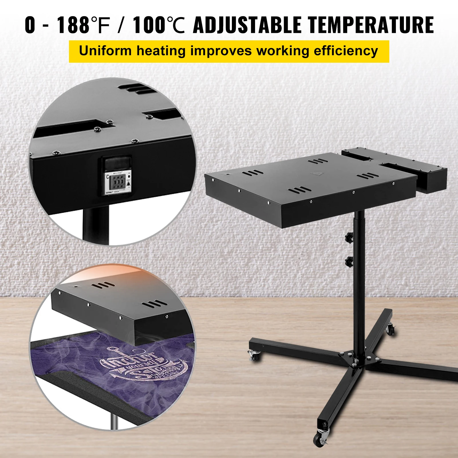 VEVOR 16X16 Trong Flash Máy Sấy Màn Hình Máy Với Nhiệt Độ Không Đổi Bộ Điều Khiển Cảm Biến Cho Áo Thun DIY