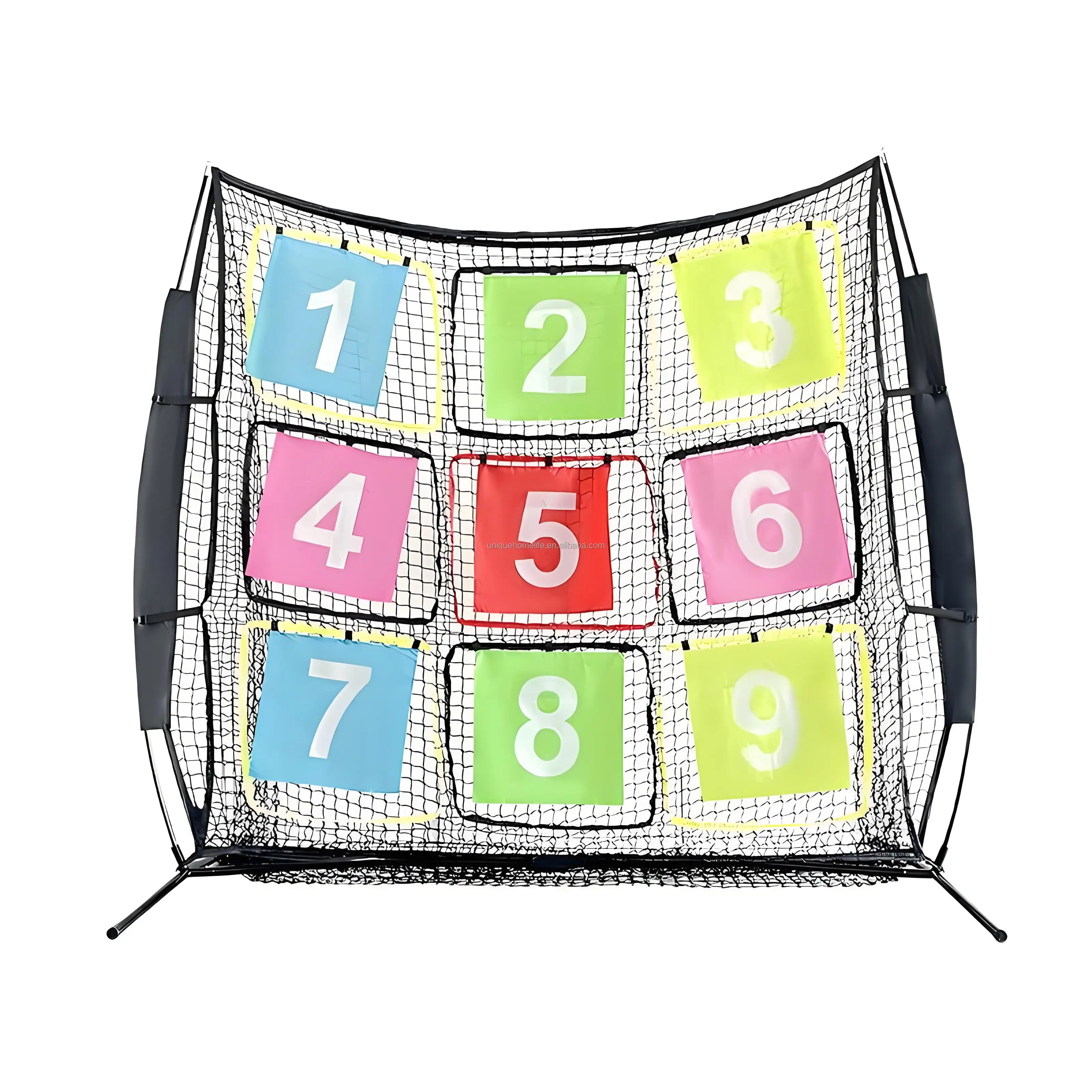 

Portable 7ftX7ft Disc Baseball Golf Training Net with 9 Targets Practice Net for Backyard Indoor Outdoor Game