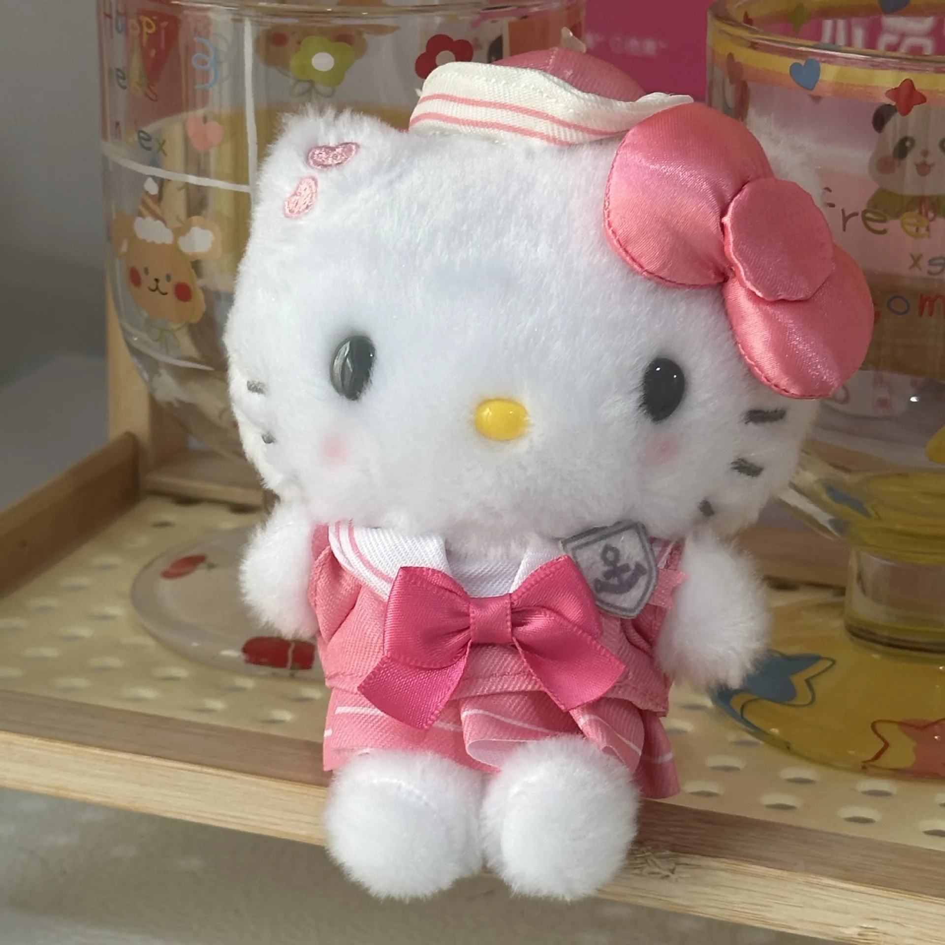 Pink Sailor Uniform Series Hello Kitty Pluche Pop Hanger Schattige Pop Speelgoed Sleutelhanger Meisje Rugzak Decoratie Cadeau