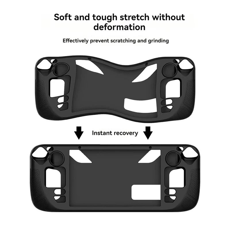 For Steam Deck Protective Case-Anti-Fall,Anti-Slip,Soft Silicone Cover+Folding Stand Game Console Accessories