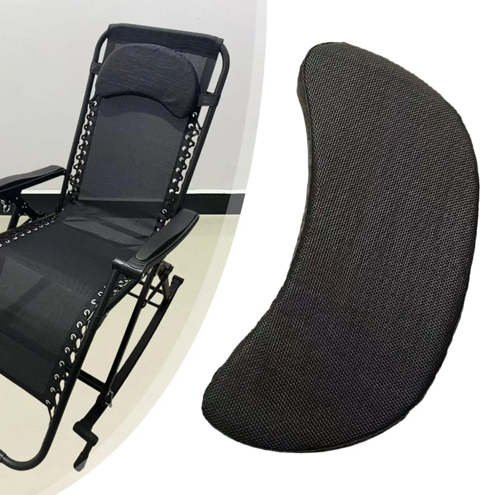 Lounge Chair Pillow Ergonomic Headrest Cushion with Strap for Outdoor Recliner Patio Lawn Chair Camping