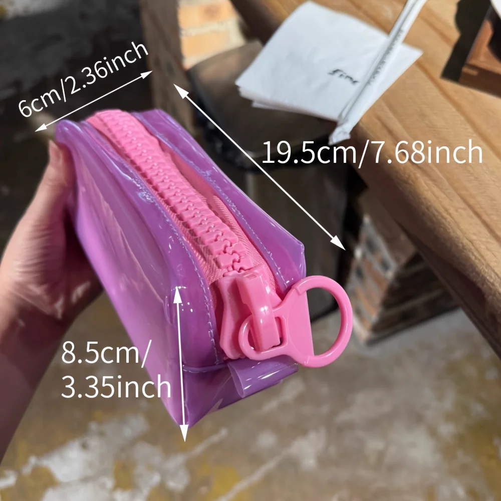 Available in 5 Colors, Jelly-Like Stationery Storage Box! Dopamine Pencil Case, Simple Solid Color Durable Bag, Stands Upright and Stable, Large Capacity Daily Stationery Box, Back-To-School Gift, Sch image 4