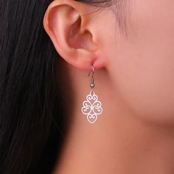 My Shape Filigree Flower Earrings for Women Girls Stainless Steel Geometric Plant Vine Drop Earrings Fashion Jewelry Wholesale