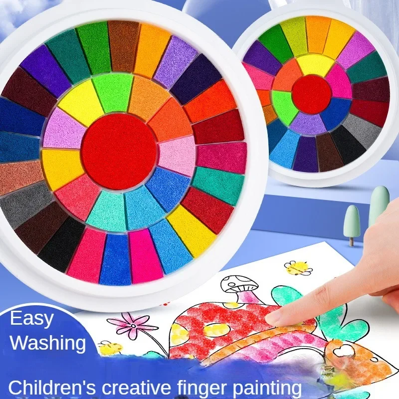 Children's Finger Painting Colorful Clay 12 Colors Non-toxic Washable Painting Graffiti Creative Finger Painting Printing Book