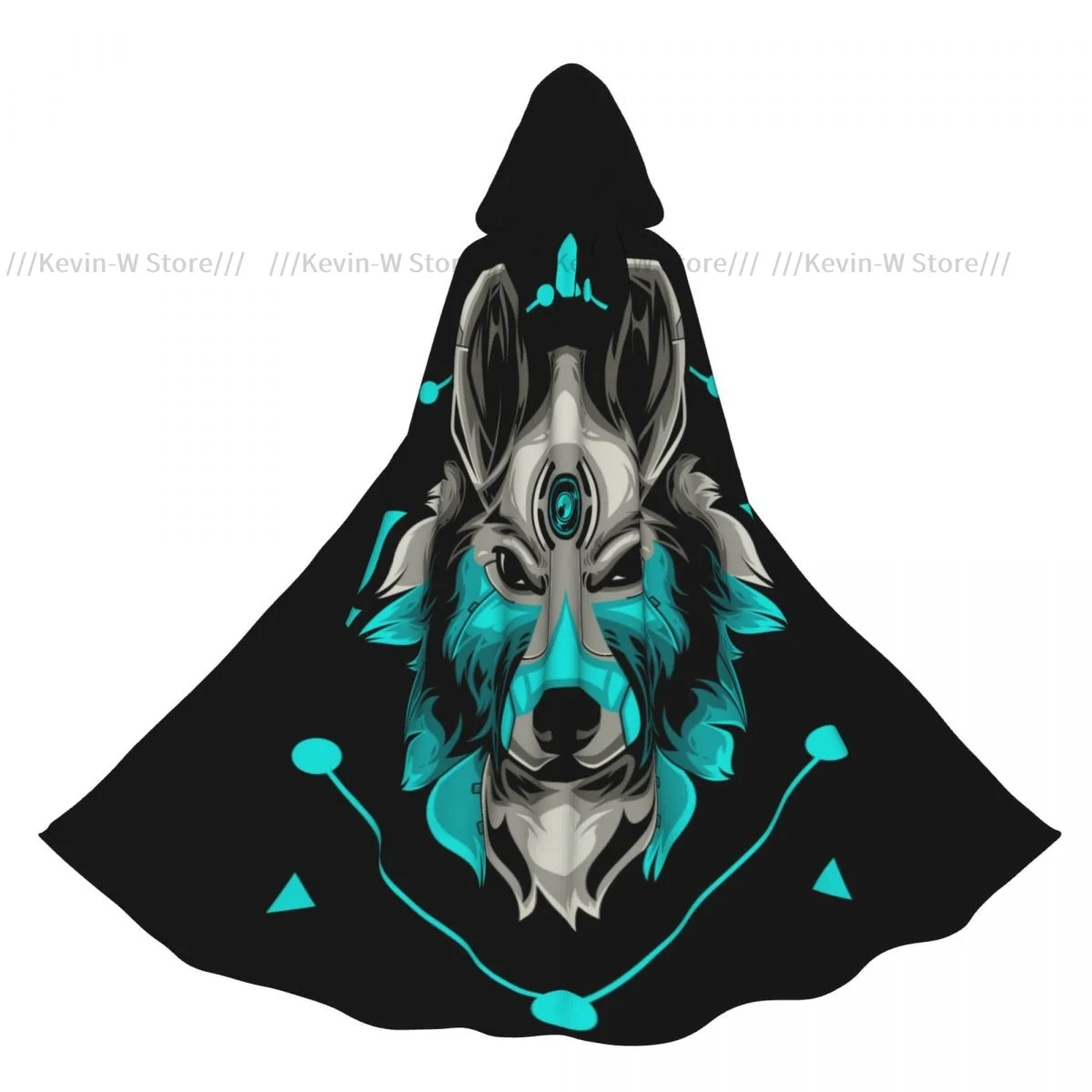 

Adult Cloak Cape Hooded Magic Wolf Head Medieval Costume Witch Wicca Vampire Elf Purim Carnival Party