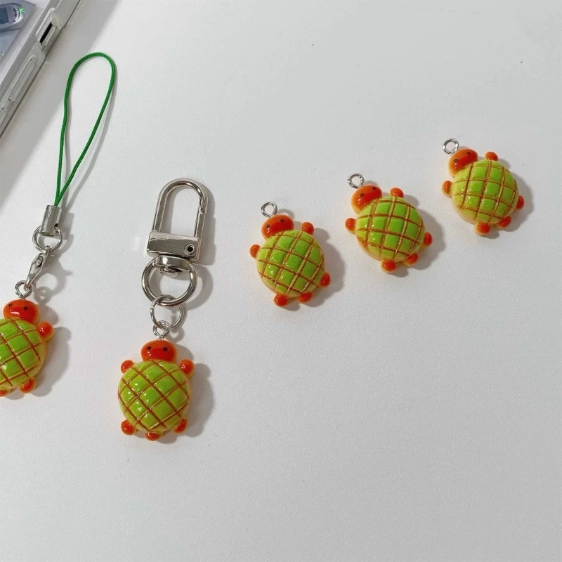 652F Versatile Pineapple Bun Turtles Phone Charm Charming Turtles Phone Chain Accessory with Pineapple Bun for Adults