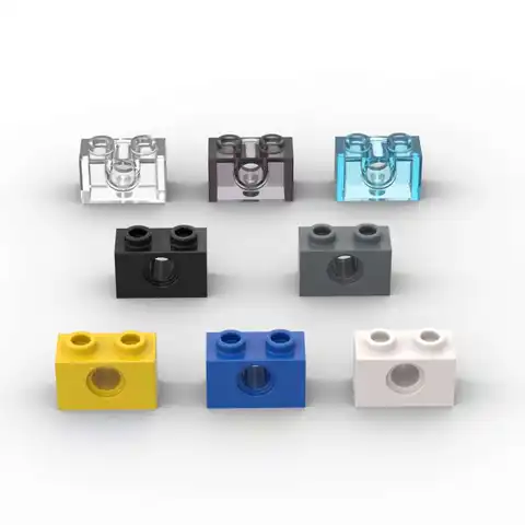 MOC 3700 구멍 빌딩 블록 키트, 하이테크 커넥터 하우스 브릭, 교육용 DIY 장난감, 어린이 생일 선물, 1×2, 10 개