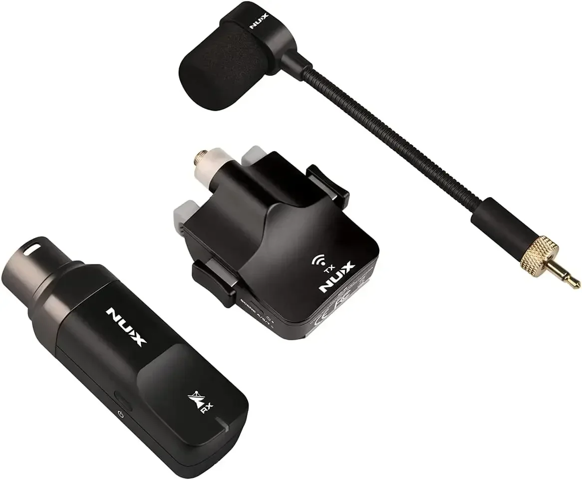 NUX B6 Transmisor de micrófono inalámbrico Alta resolución 24 bits 44.1kHz Audio 2.4GHz Micrófono de saxofón inalámbrico