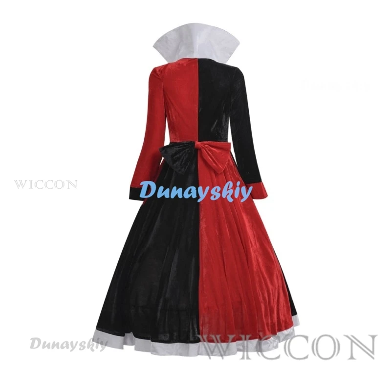 New Alice Red Queen Cosplay Costume Dress Red Black Dress Poker Cosplay Costume Halloween Costume For Women Girls High Quality