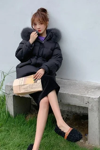 

2025 Winter New Women's Down Cotton Jacket Commuter Loose Warm Hooded Cotton Jacket