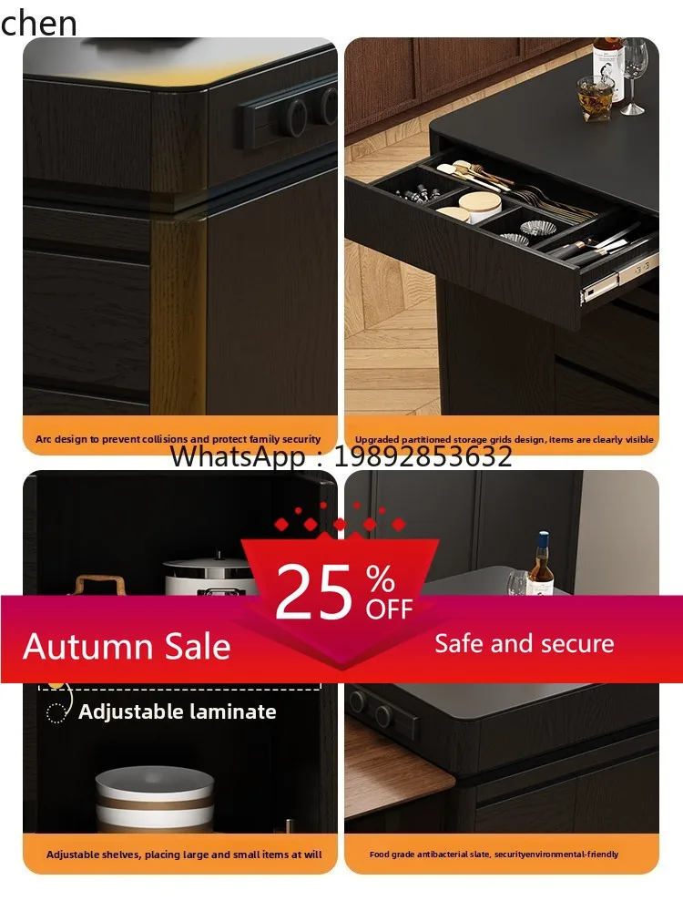 

Sideboard Single Cabinet Home Use Rock Slab Sideboard Movable Freestanding Narrow Island Table