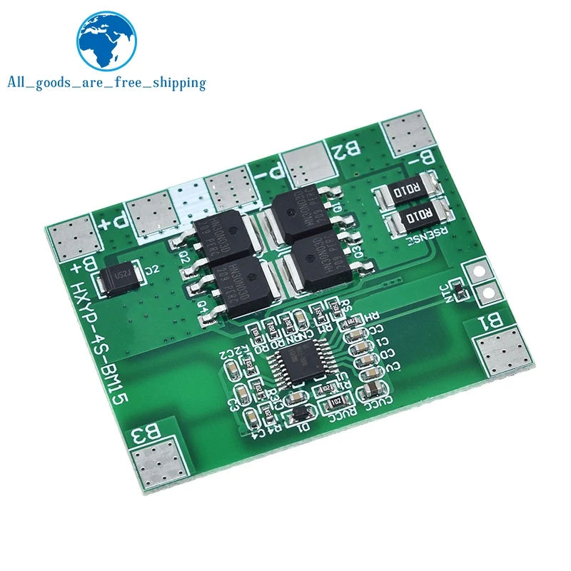 4s 12.8V 14.4V 16.8V Lifepo4 리튬 이온 리포 리튬 배터리 보호 보드, 18650 BMS 14A 제한 20A PCB 4 셀 팩 PCM 3.2V 3.7V