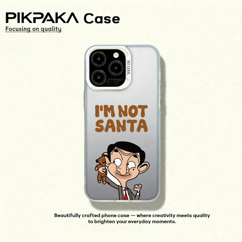 مثيرة للاهتمام M-Mr.Bean جراب هاتف آيفون 17 16 15 14 13 12 11 برو ماكس الهواء الملونة ماتي الليزر أورورا للصدمات #5