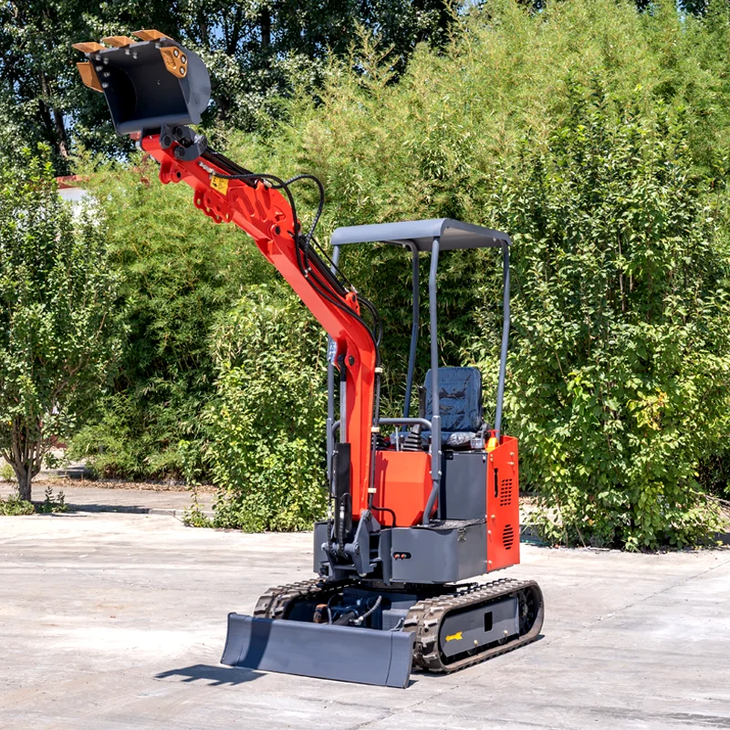 Aangepaste HW-12 Hydraulische Crawler Backhoe Mini Graafmachine Voor Thuis Sleuven En Tuin Werk 1.2 Ton Digger Landbouwmachines