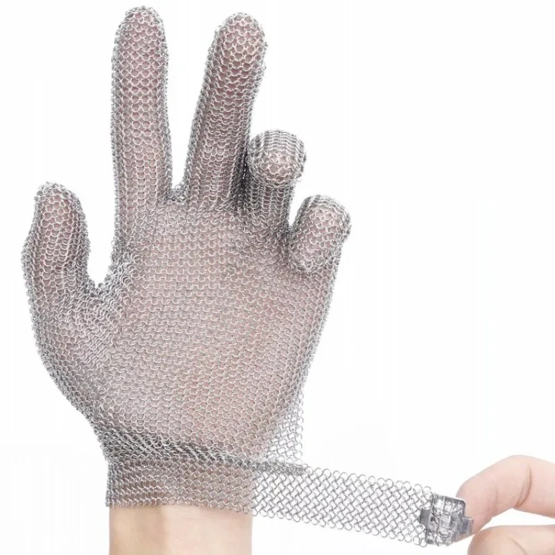 Metal stainless steel wire gloves Grade 9 anti-cut gloves, gloves for boneless steel rings