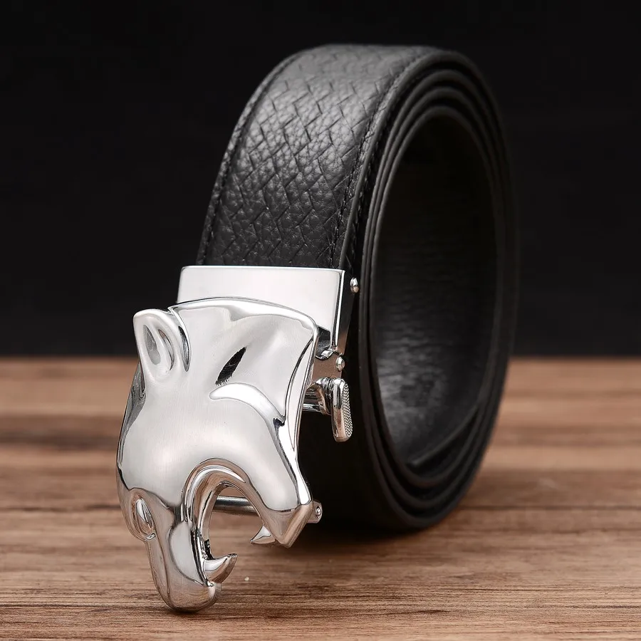 

Men's Ratchet Leather Belt NEW Men Leather Belt Fashion Men Automatic Buckle Belt Width:3.5cm LengthL105-125cm