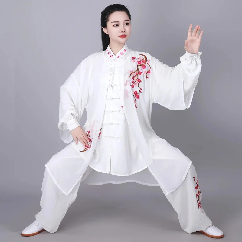 Tai Chi Uniform Martial Arts Clothes Exercise Performance Kung Fu Clothing Chinese Traditional Three-piece Set Suit for Women