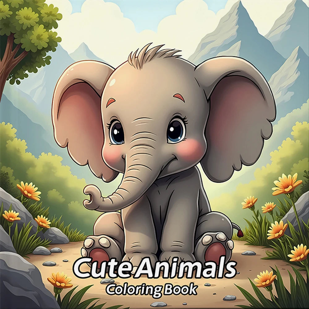 Coloring Book Featuring Plants Flowers and Cute Animals educational Graffiti Book for Adults and Teens