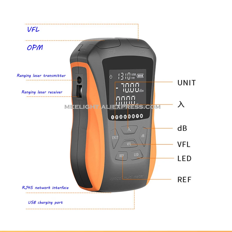 FTTH Tool Fiber Optic OPM Optical Power Meter Visual Fault Locator VFL 5/15km RJ45 Tester Cable Tracker Mini Red Fiber Pen