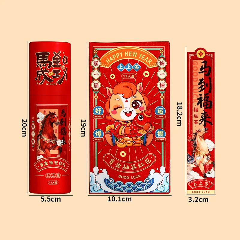 2026 Jaar van het Paard Rode Enveloppen Chinees Nieuwjaar Rode Envelop Geluk Rode Zakken Leuk Creatief Tekenen Veel Rode Enveloppen