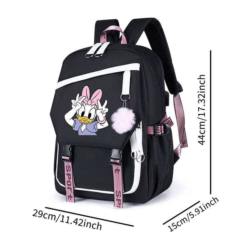 New Disney Minnie Mickey Mouse Backpack Boy Girl Trendy Cool Schoolbag Student Cartoon Anime Pattern Stationery Bag School Gift