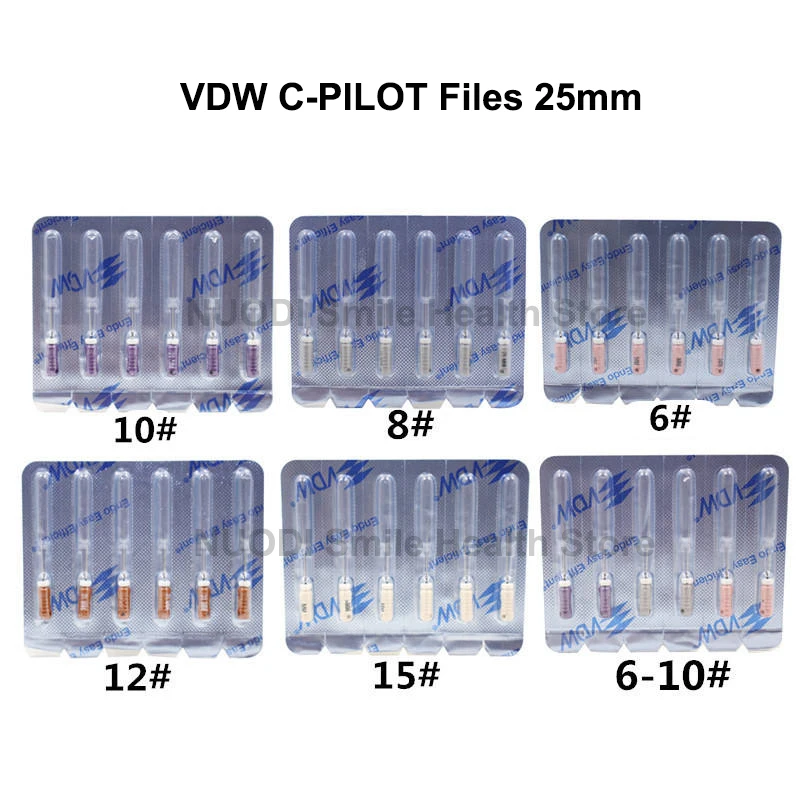 

5 Packs Dental Root Canal Files VDW C-Pilot Files 25MM 21MM Endodontics Root Canal Files Dentistry Oral Materials Dentist Use