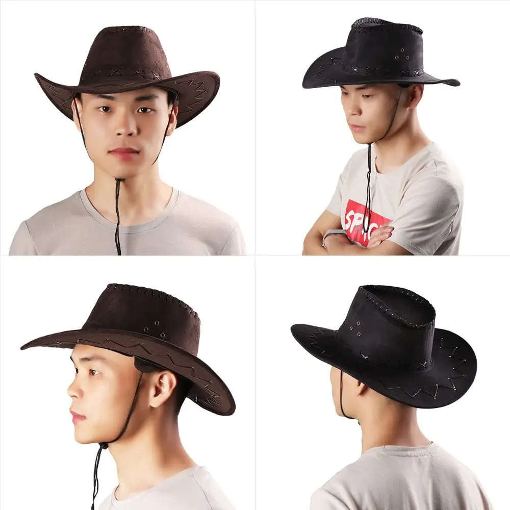 Practical Men Lady Suede West Fancy Dress Polyester Cowboy Hat Unisex Cap