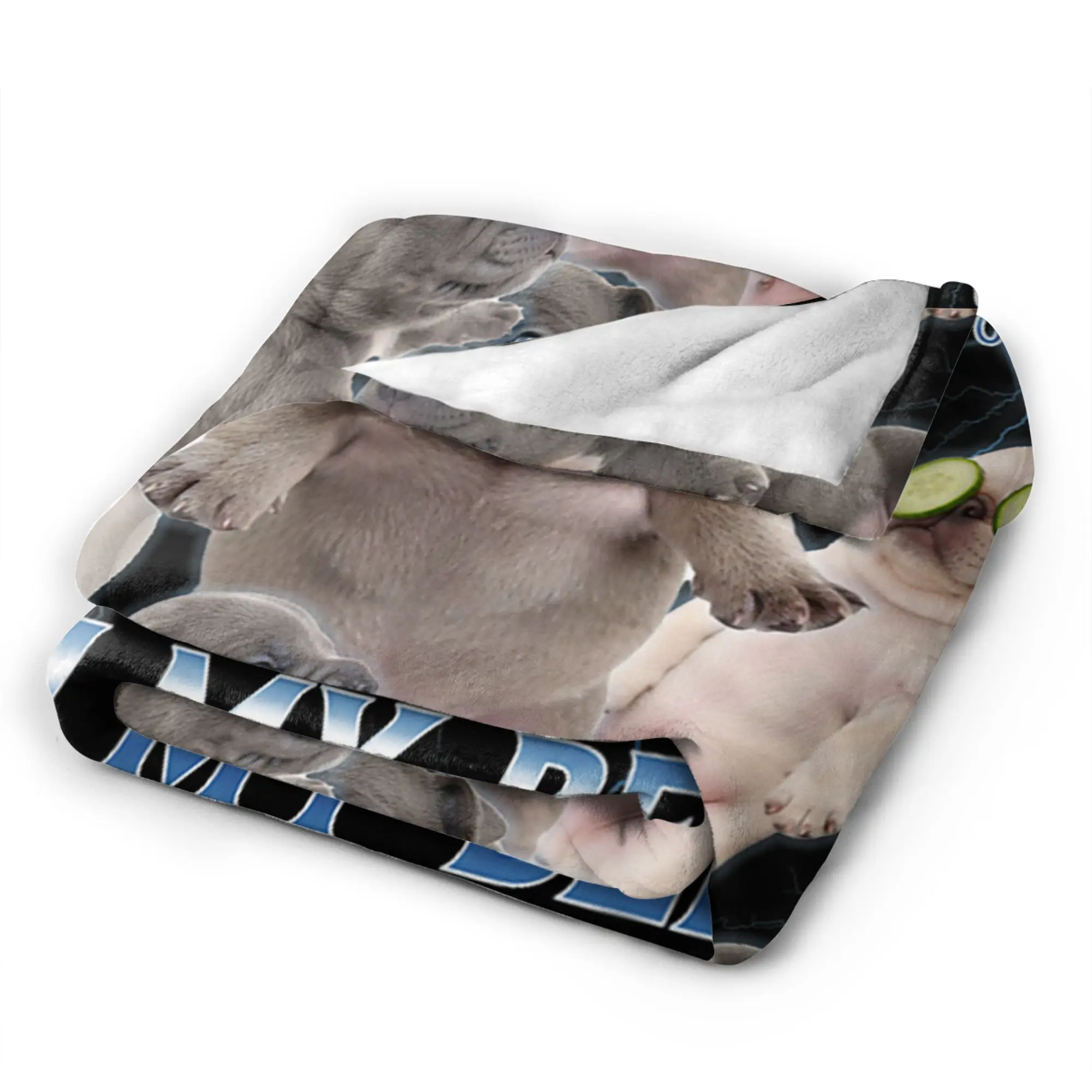 Pibble Dog Wash Clean My Belly Funny Meme Blanket  Picnic Flannel Throw Blanket For Home Decor Soft Custom DIY Bedspread Gift
