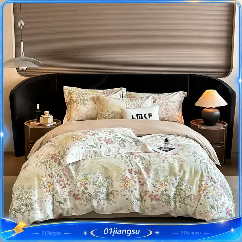 Svetanya Egyptian Cotton Bedding Set Queen King Size Duvet Cover Sheet Pillowcase Printed Bed Linen Home Textile Bedroom