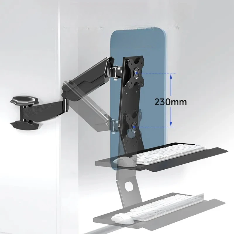 Universal LCD Monitor Bracket Industrial Machine Tool Wall Mount Lifting Retractable Hanger Keyboard Stand Heavy Duty
