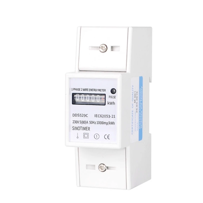 Electricity Meter 1-Phase 2 Wire 2P DIN-Rail Electric Meter Electronic KWh Meter Drosphip