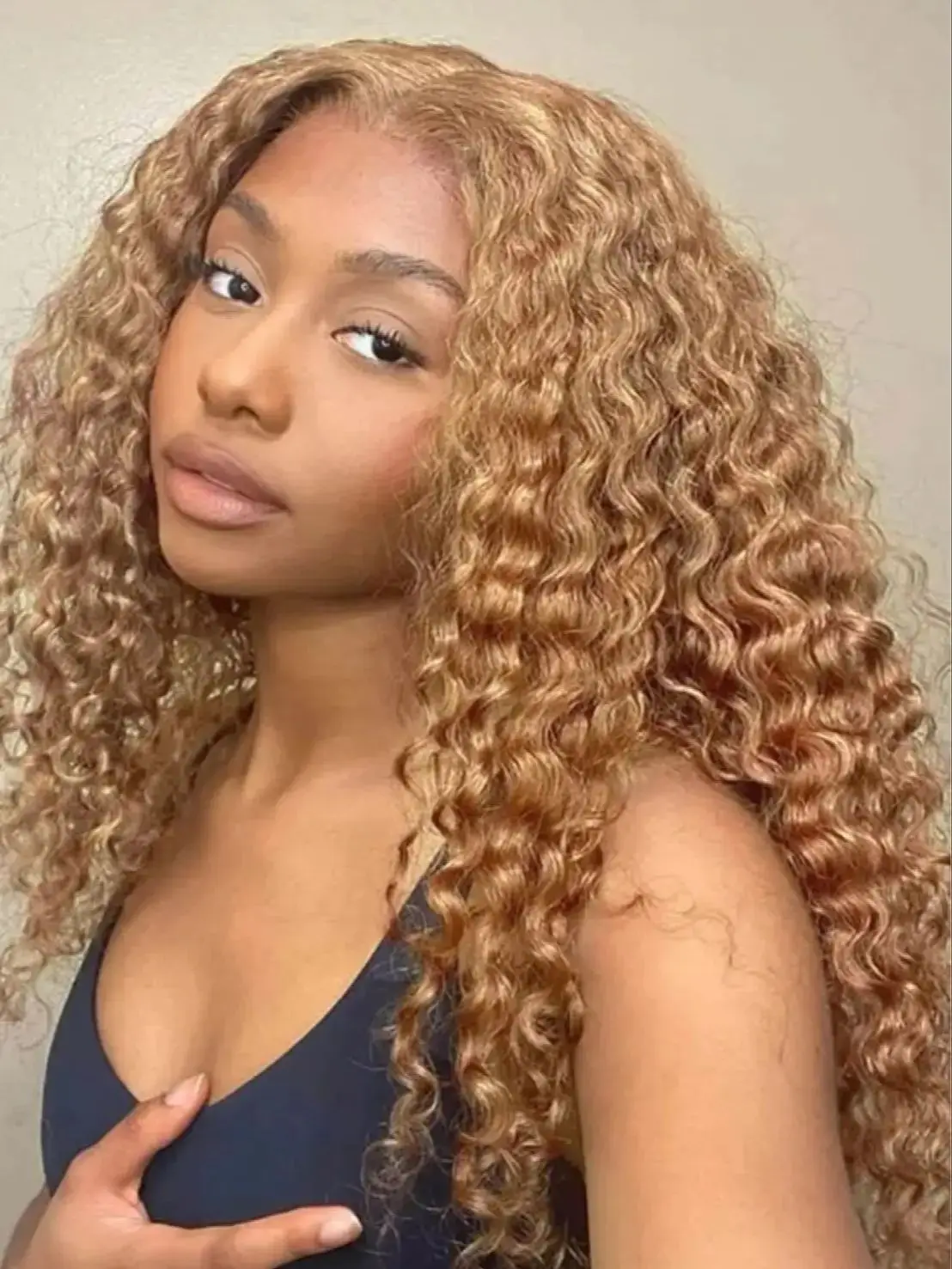 مجعد 32 34 بوصة 200% الكثافة العسل شقراء 13x6 HD الدانتيل الجبهة خصلات الشعر المستعار الإنسان البرازيلي موجة عميقة 13x4 الدانتيل الباروكات الأمامية النساء #1