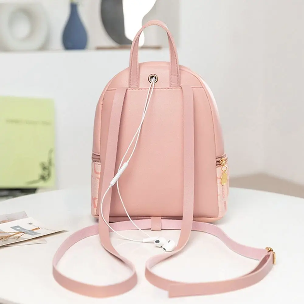 PU Leather Small Backpack Daily Purse Sling Bags For Women Fashion Letter Printed Ladies Back Pack Shoulder Messenger Bag