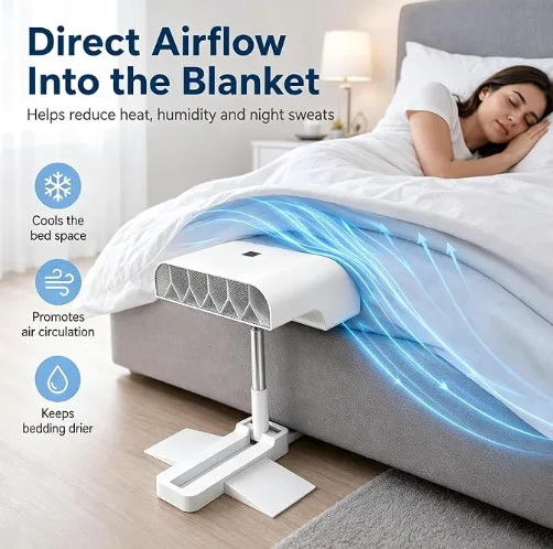 5 Speed Remote Control Under Quilt Circulation Fan Portable Blanket Bed Air Circulator Fan For Sleeping