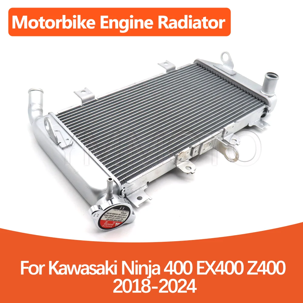 

Motorcycle Motorbike Aluminium Engine Radiator Cooler Cooling Tank Fit For Kawasaki Ninja 400 EX400 Z400 2018-2024